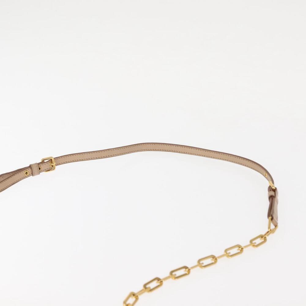 Miu Miu Chain Wallet Leather Beige Black gold Auth bs29776 - Picture 14 of 16